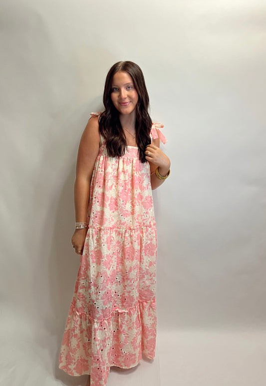 Pink Floral Maxi Dress