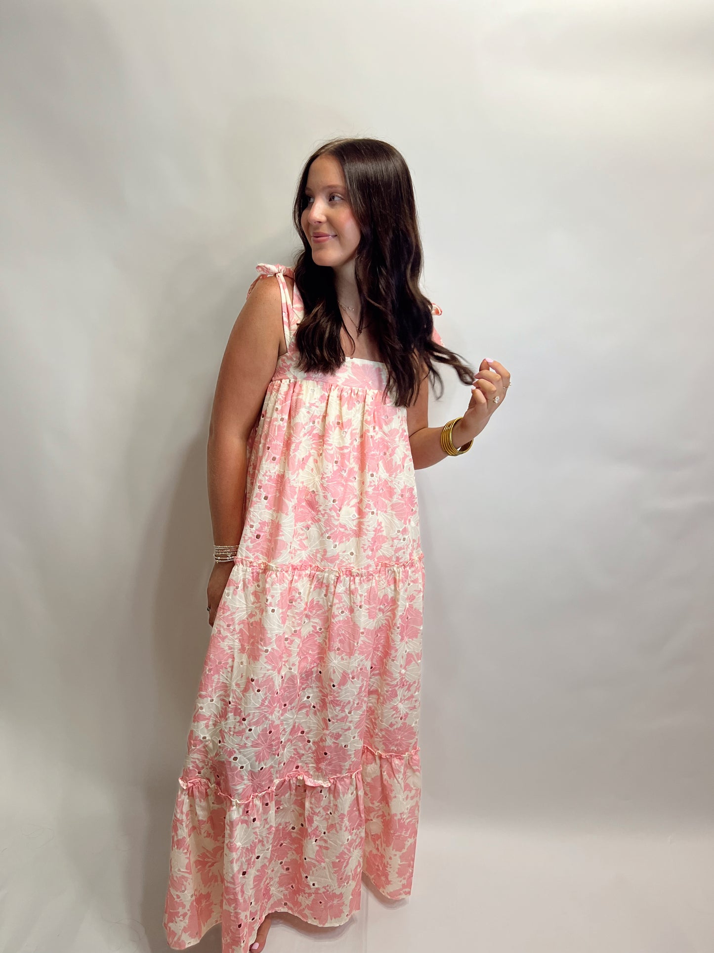 Pink Floral Maxi Dress