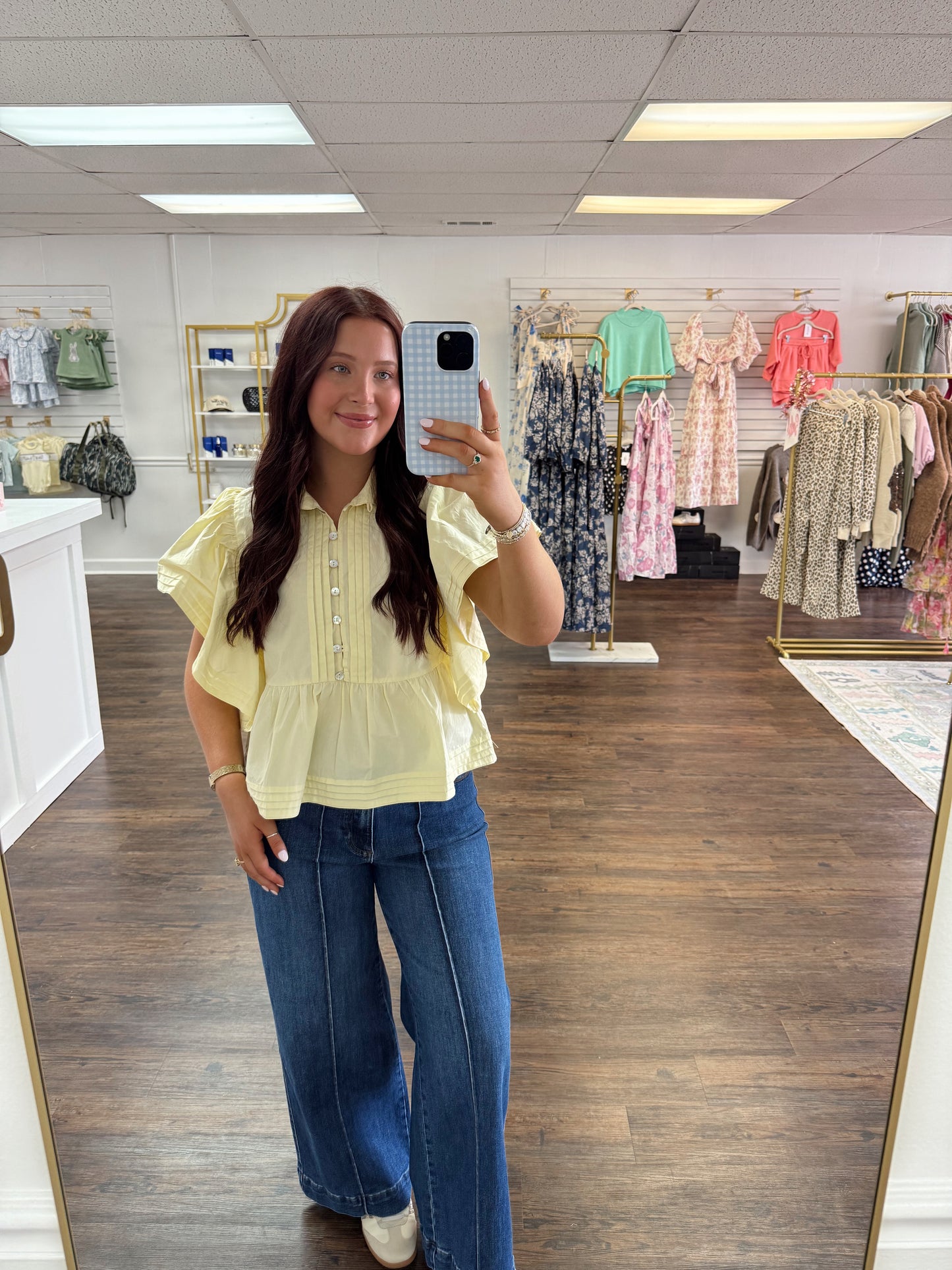 Ruffle Sleeve Peplum Top