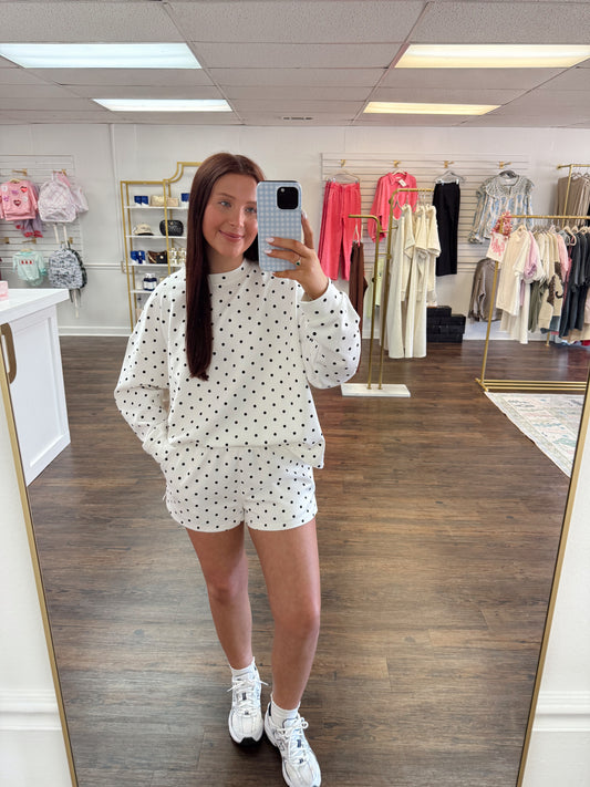 White Polka Dot Set