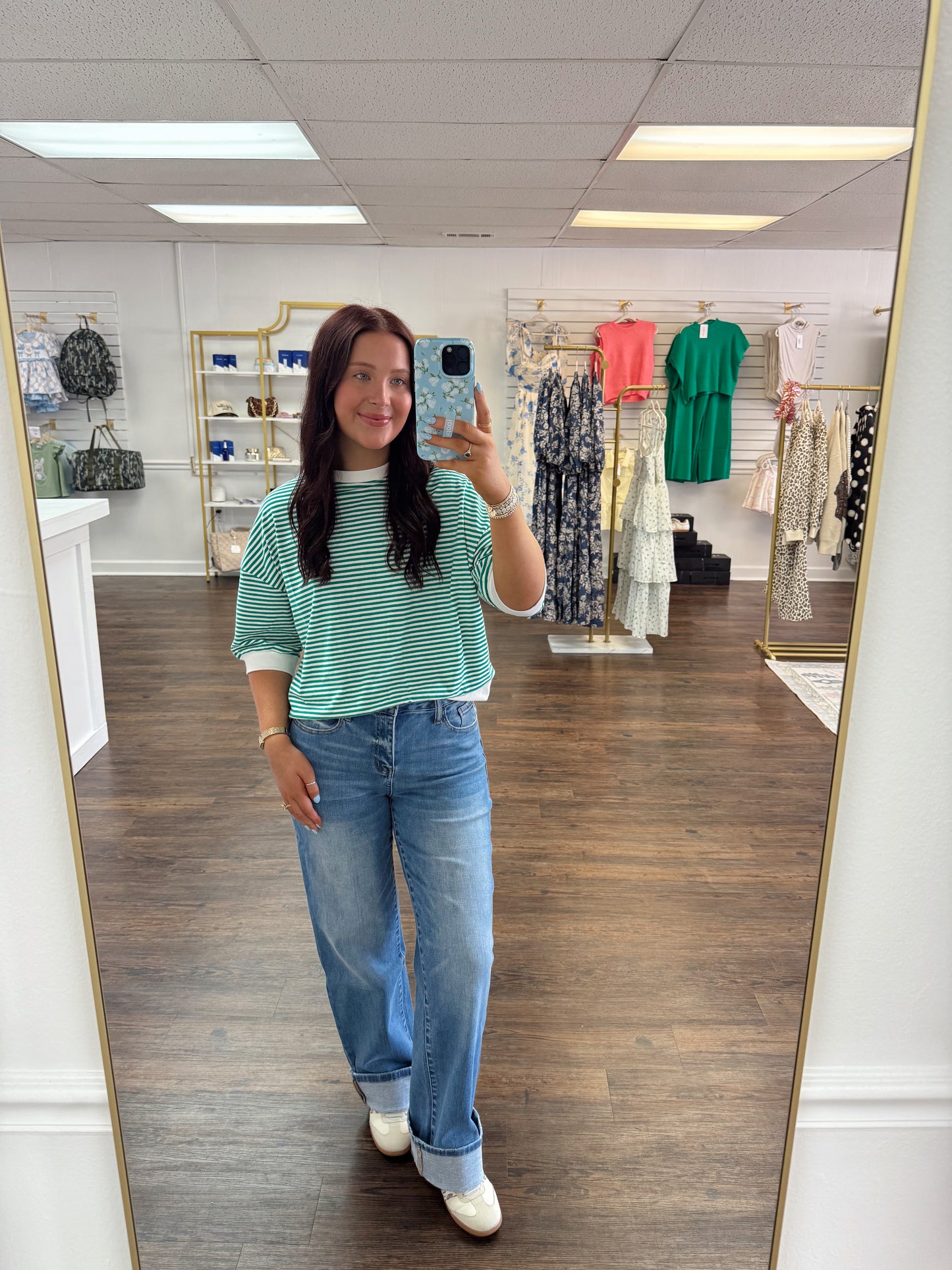 High Rise Cuffed Jeans