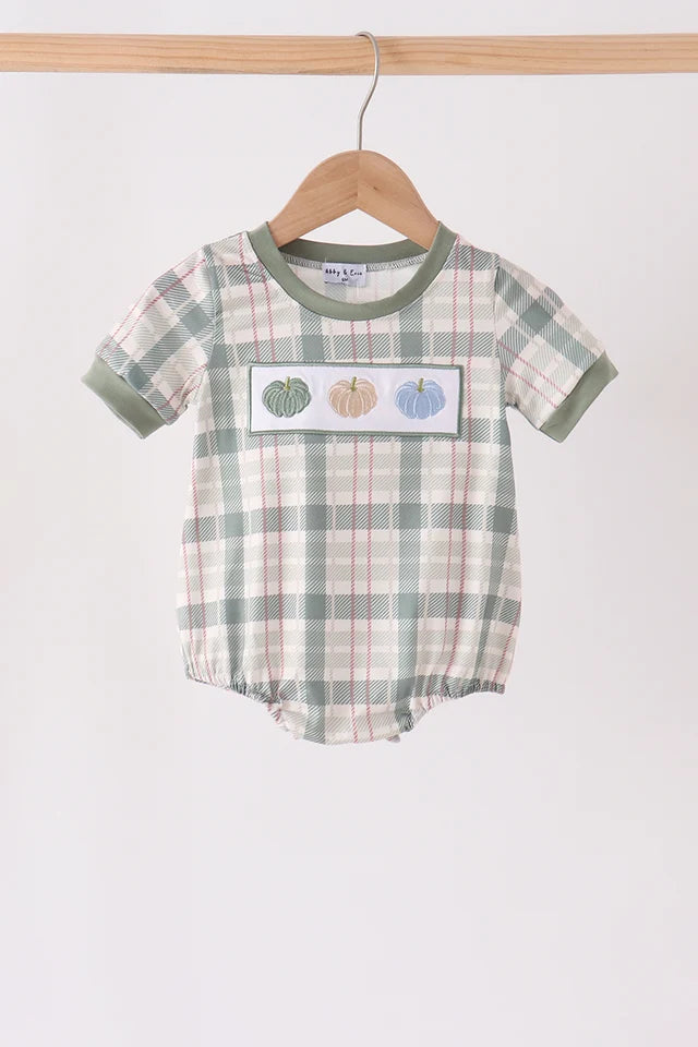 Green Pumpkin Plaid Bubble