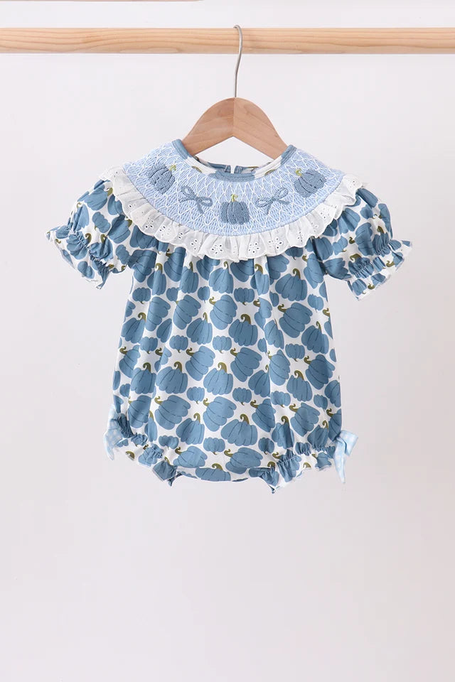 Blue Pumpkin Smocked Bubble