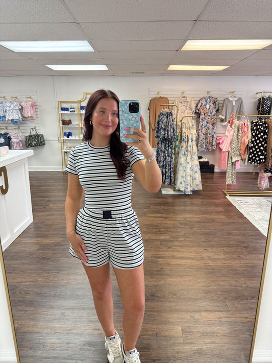 Striped Lounge Set | Navy