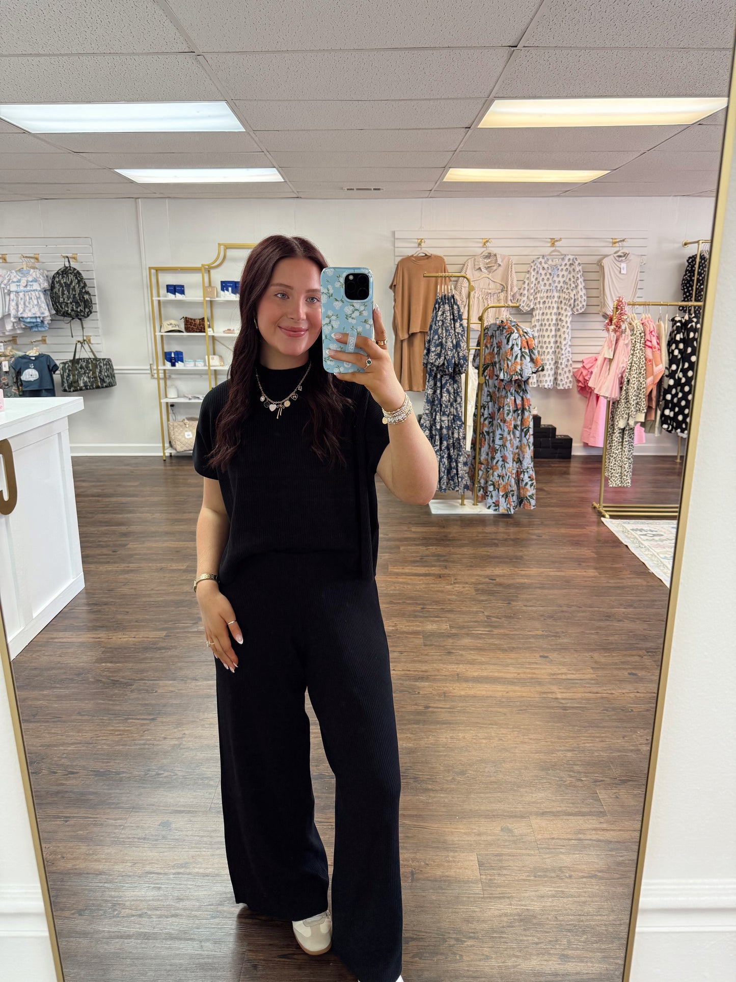 Mock Neck Sweater Set | Black