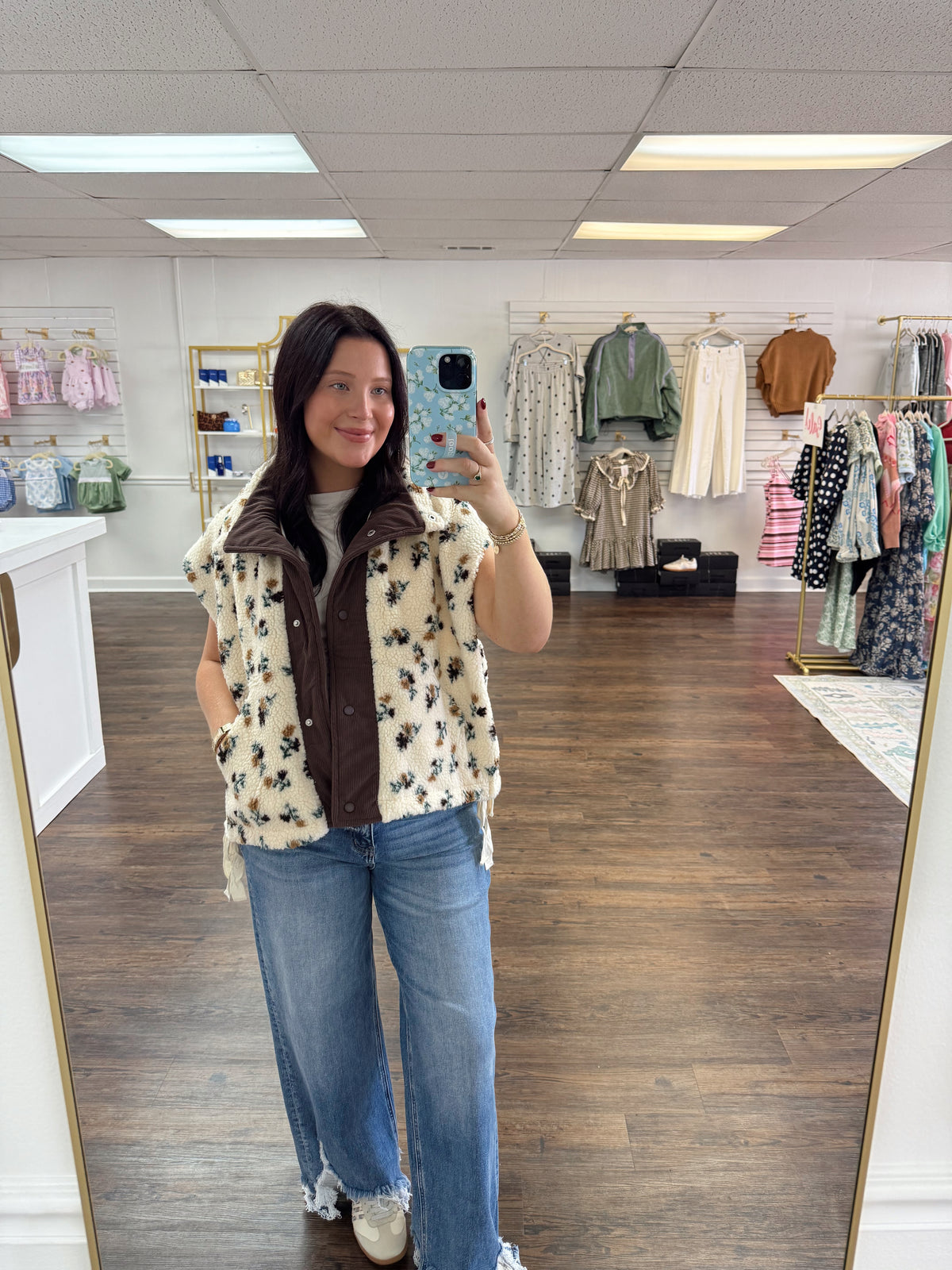Floral Sherpa Vest
