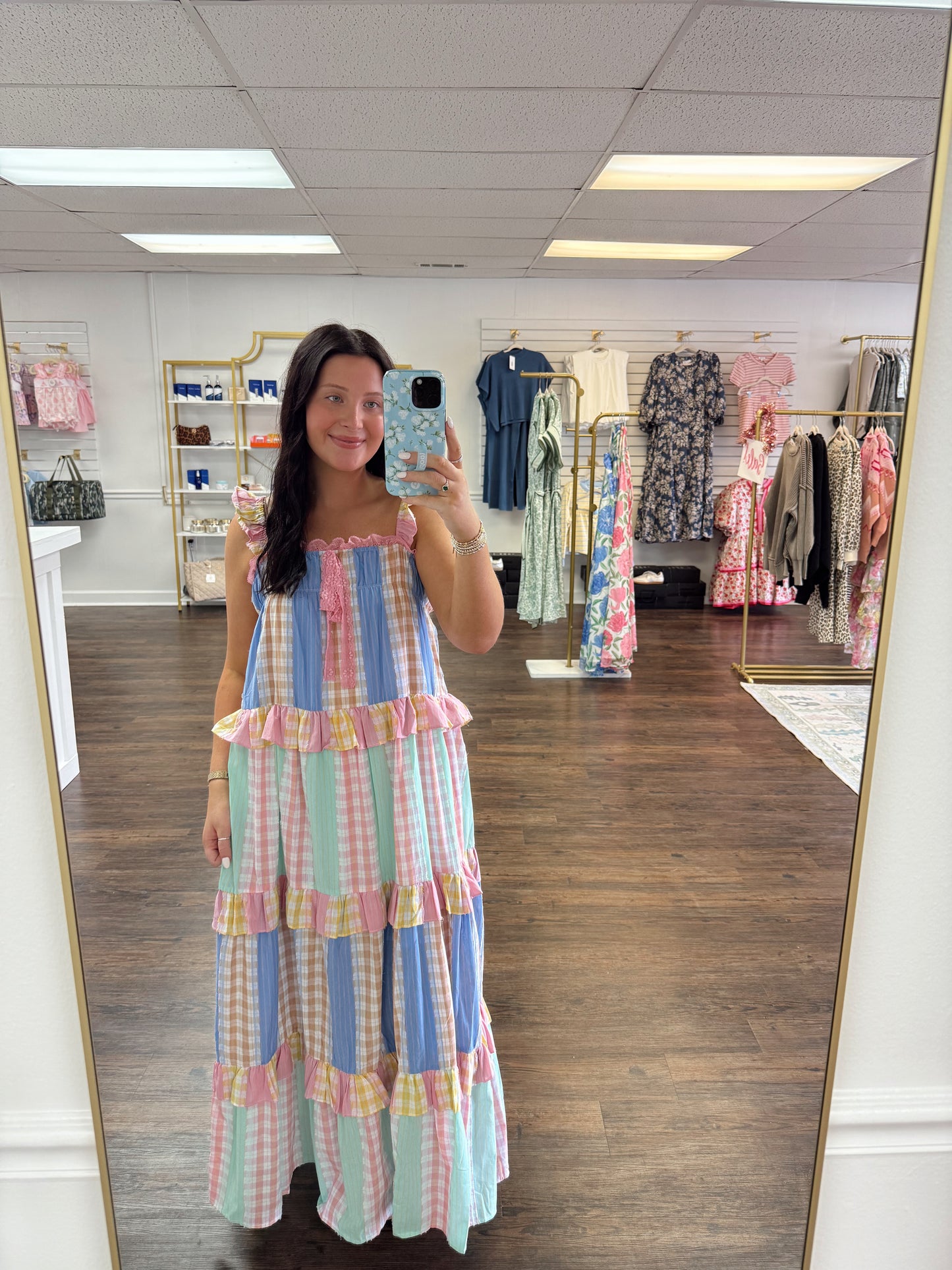 Pastel Patchwork Maxi Dress