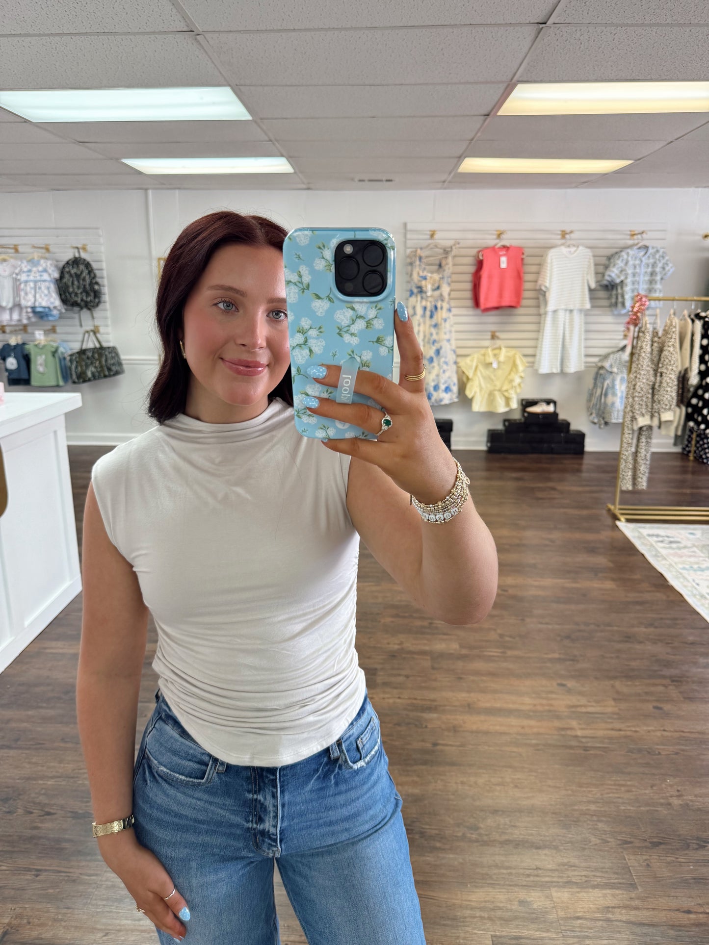 Beige Sinched Top