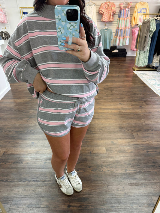 Pink Stripe Shorts