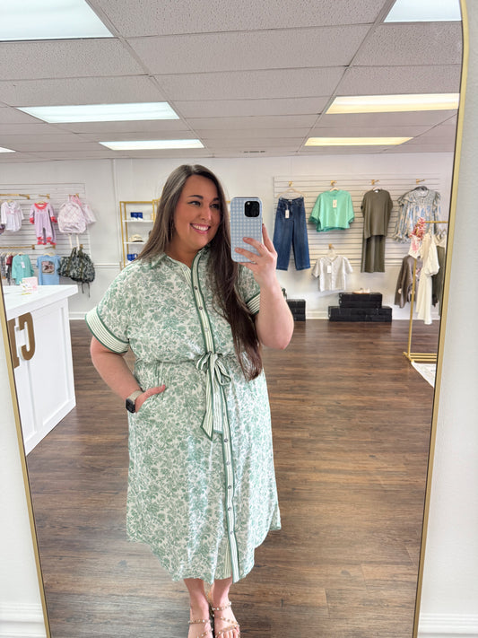 Floral Green Midi | PLUS