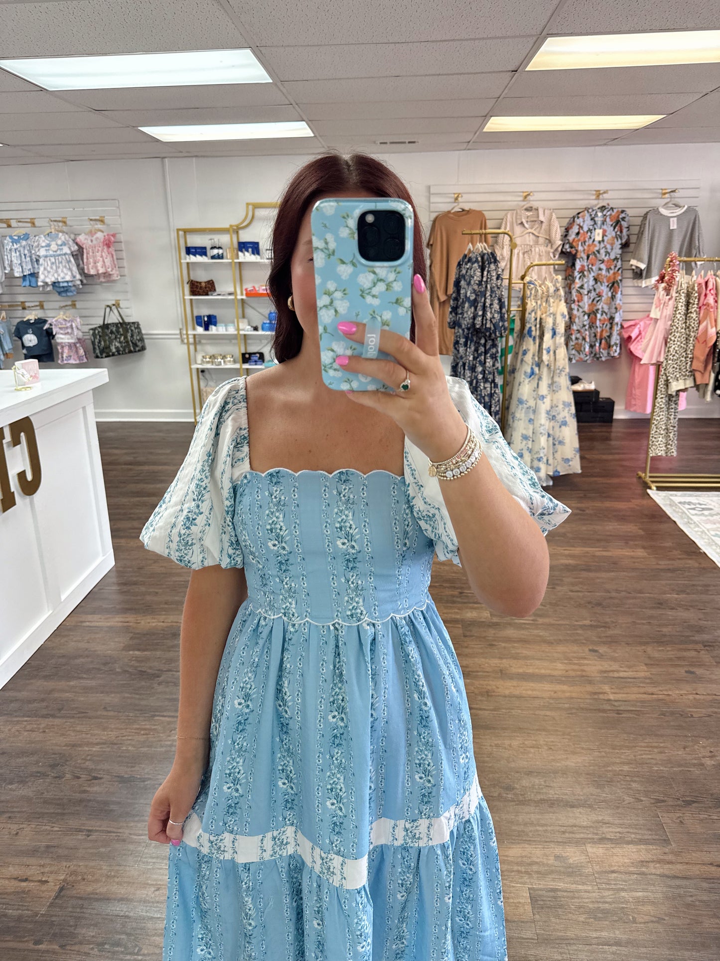 Blue Floral Maxi Dress