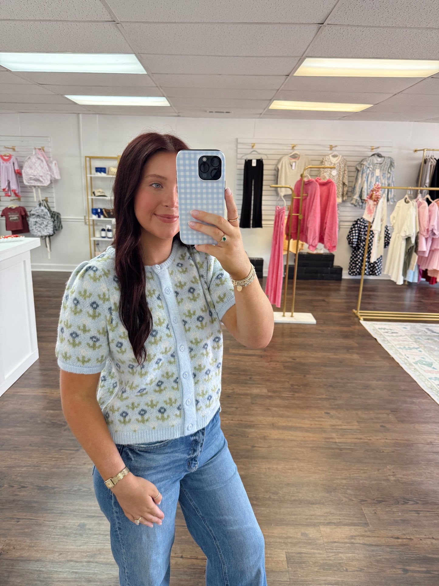 Floral Puff Sleeve Sweater