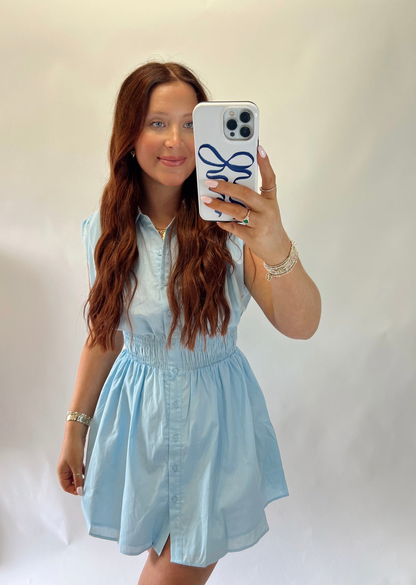 Sky Blue Collared Dress