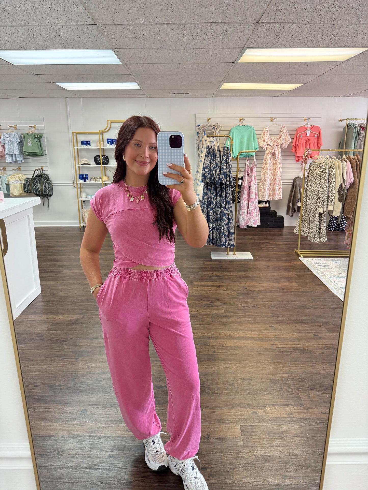 Wrap Front Jogger Set | Pink