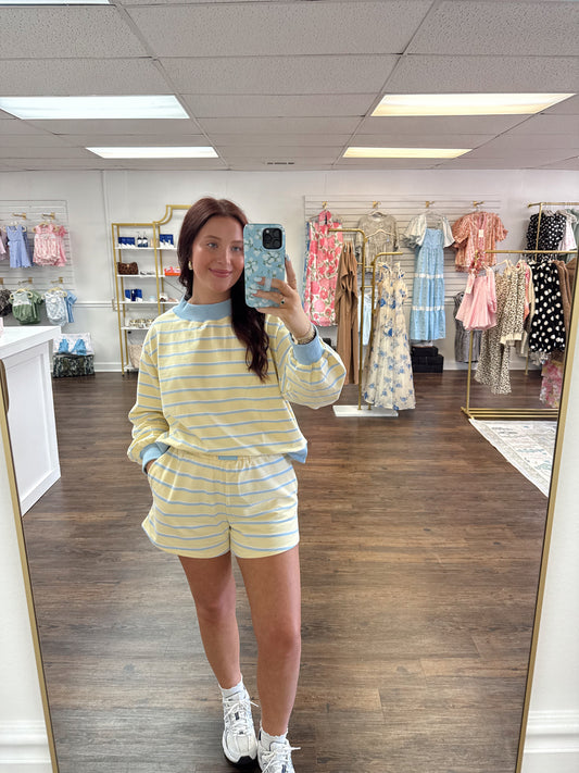 Stripe Mockneck Set