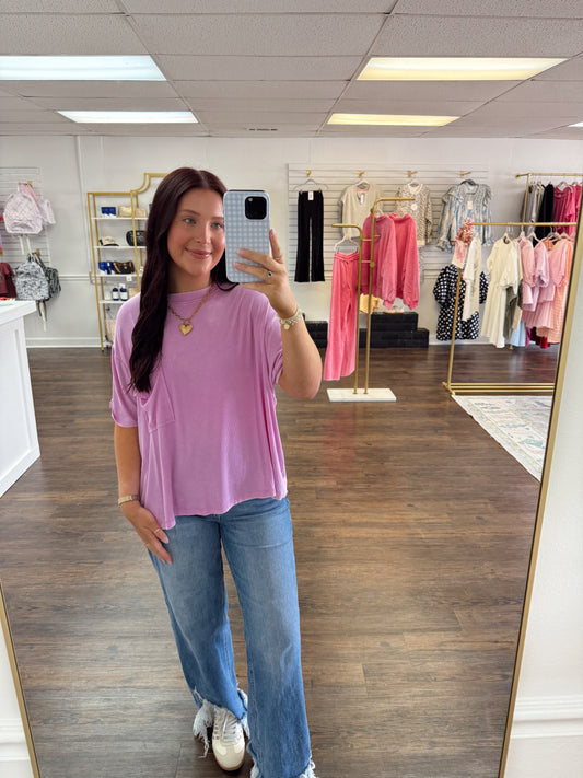 The Ribbed Tee | Mauve
