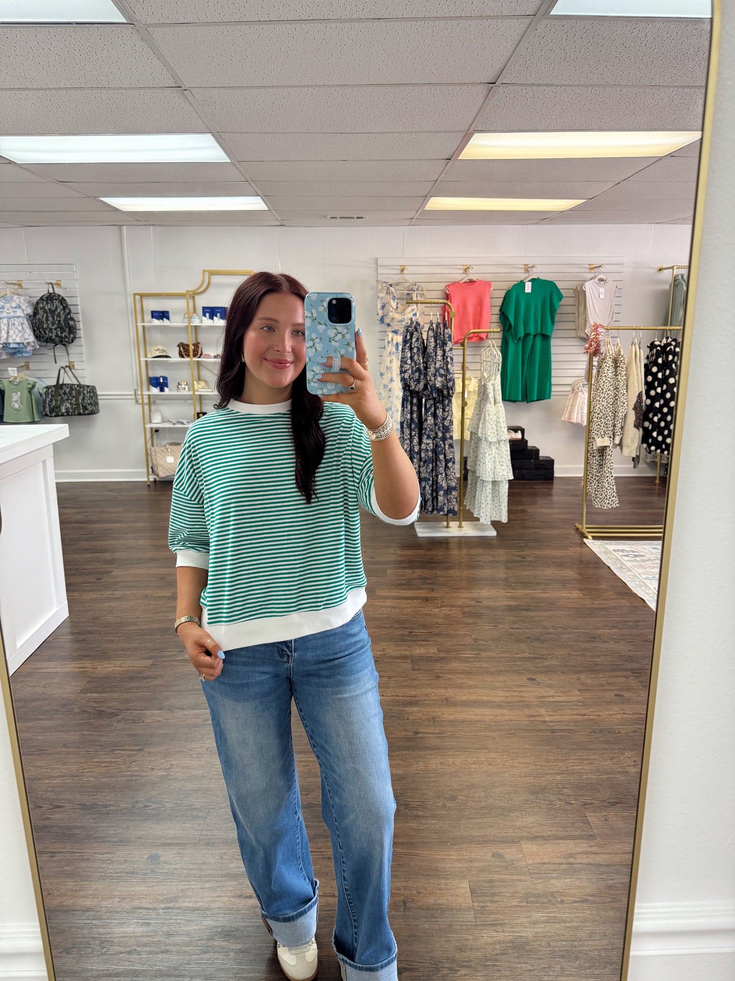 Striped Contrast Top