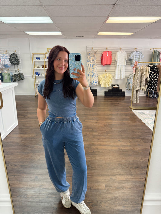 Wrap Front Jogger Set | Navy