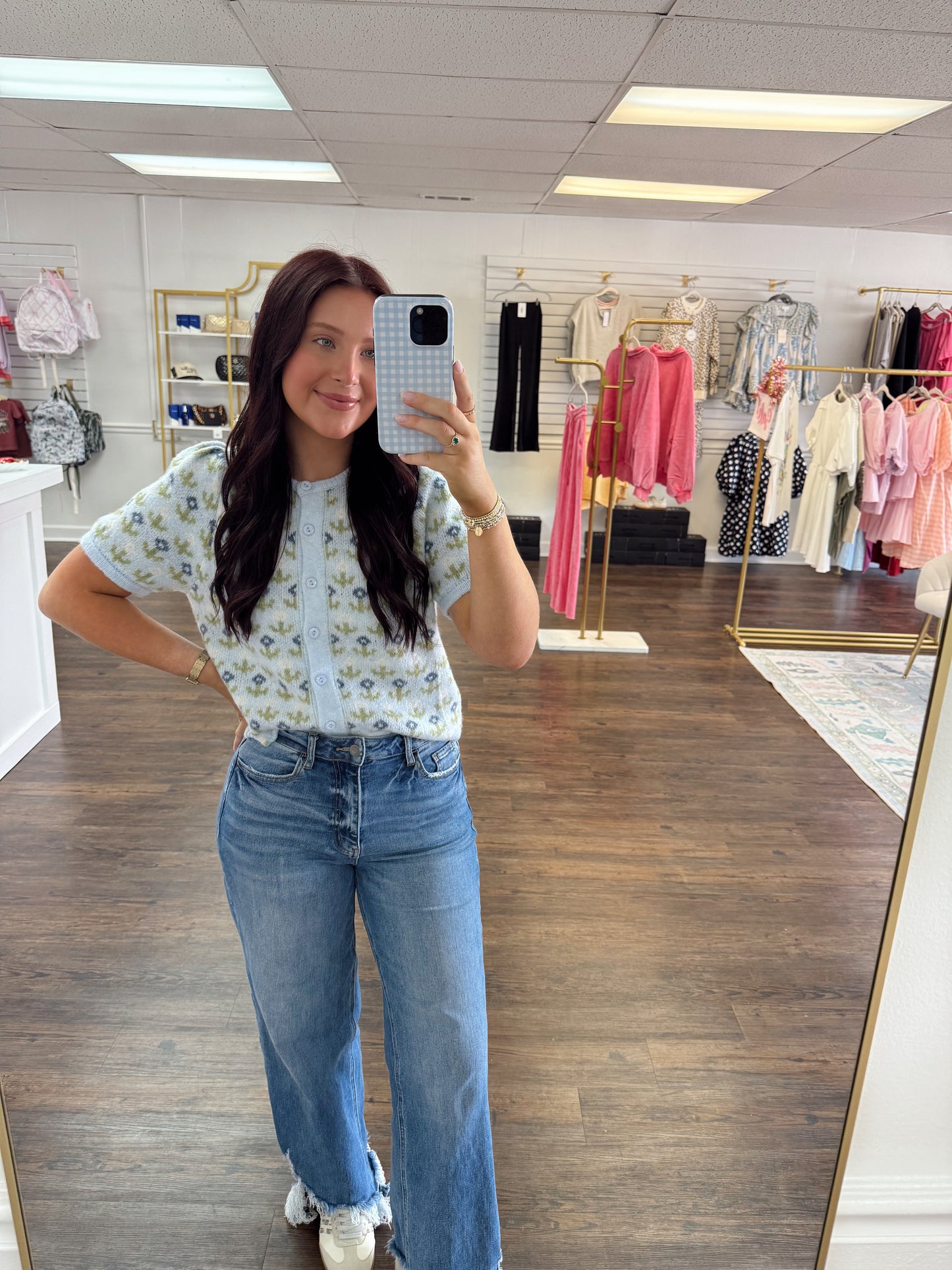 Floral Puff Sleeve Sweater