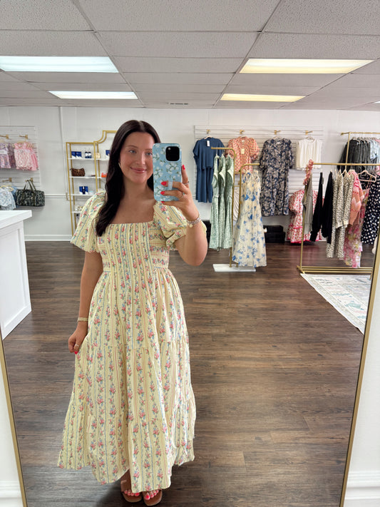 Yellow Floral Maxi Dress