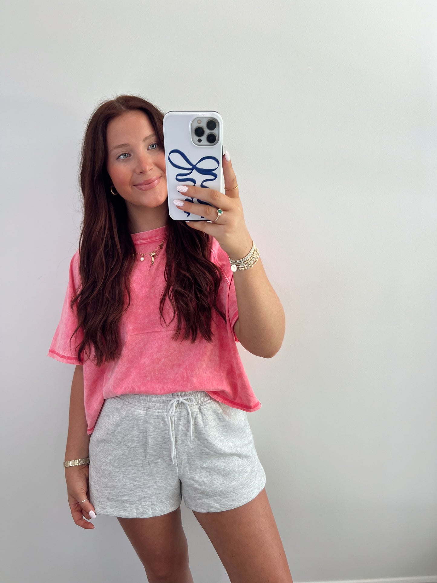 Acid Washed Tee | PINK
