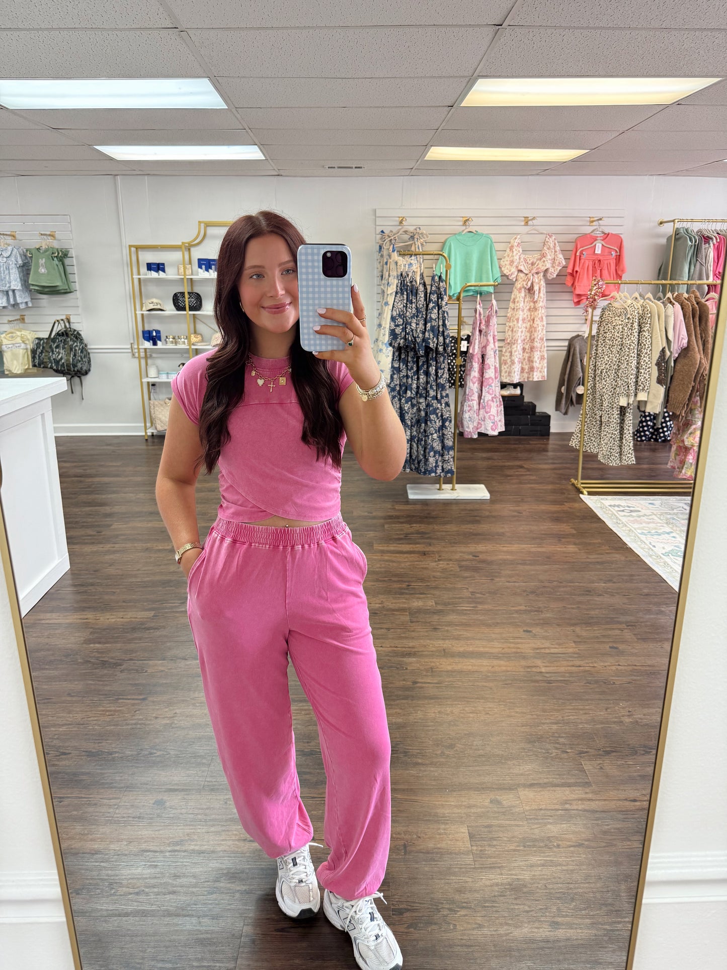 Wrap Front Jogger Set | Pink