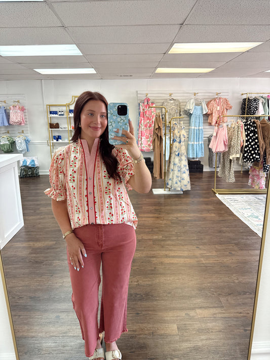 Floral Stripe Top