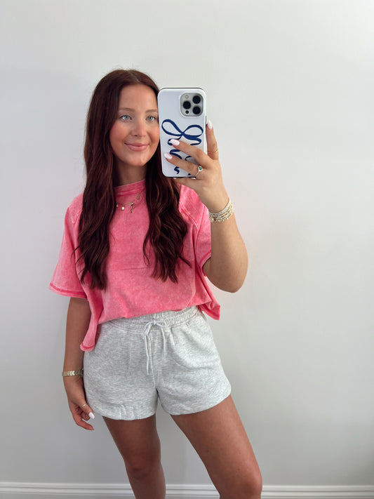Acid Washed Tee | PINK