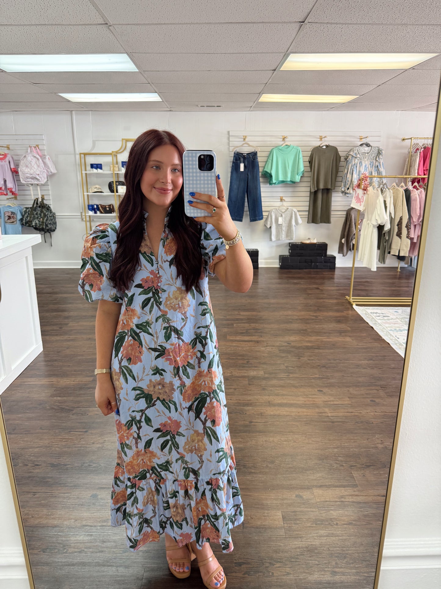 Blue Blooming Midi