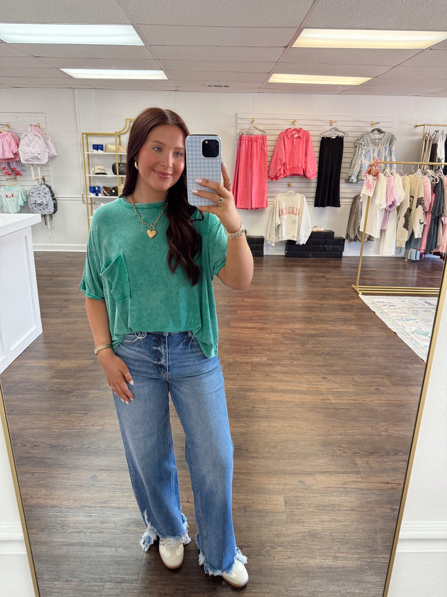 The Ribbed Tee | Kelly Green | PLUS