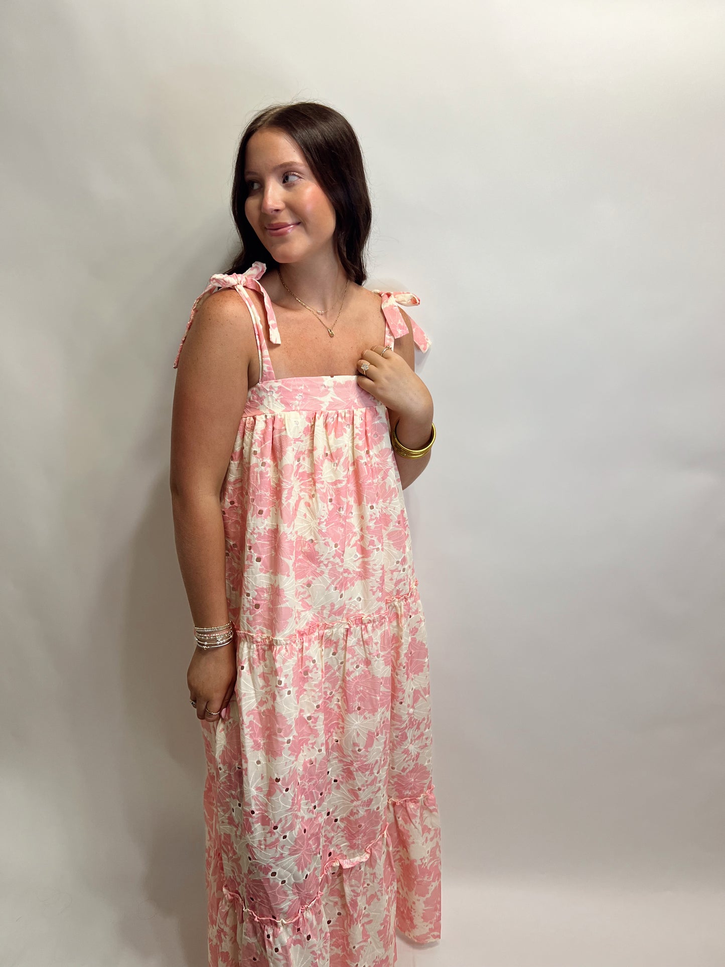 Pink Floral Maxi Dress