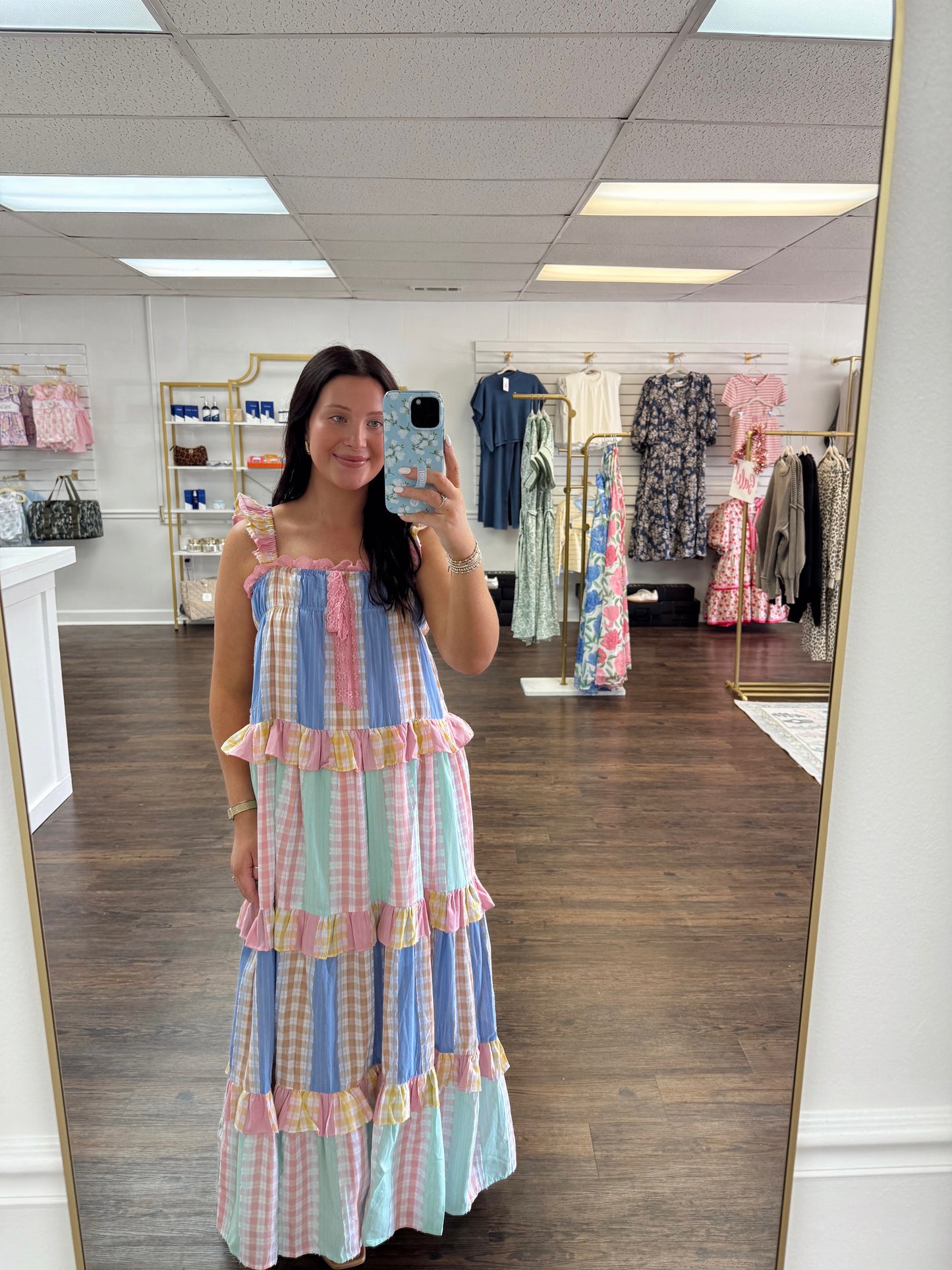 Pastel Patchwork Maxi Dress