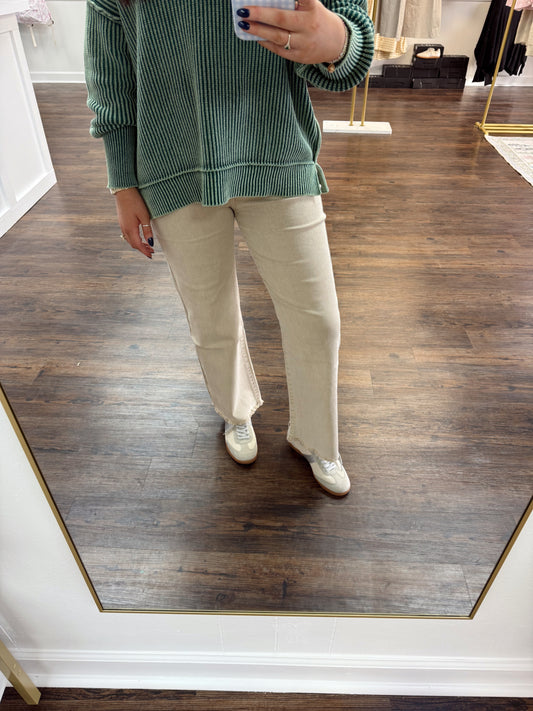 Straight Wide Pants | Sand Beige