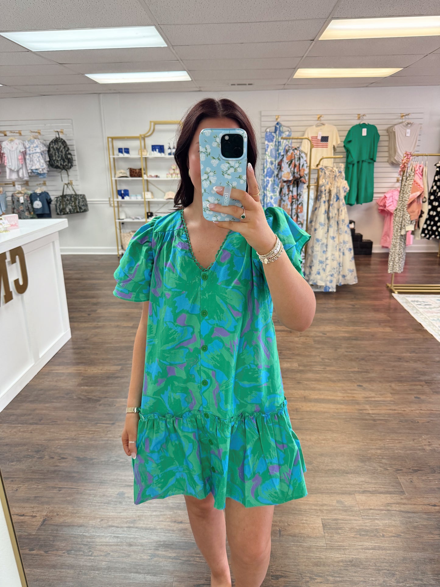 Green Ruffled Dress
