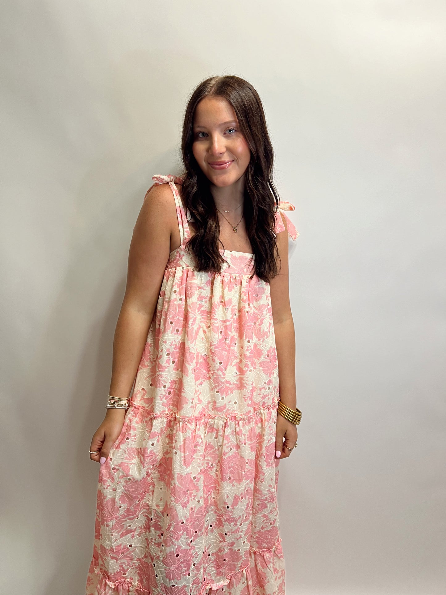 Pink Floral Maxi Dress