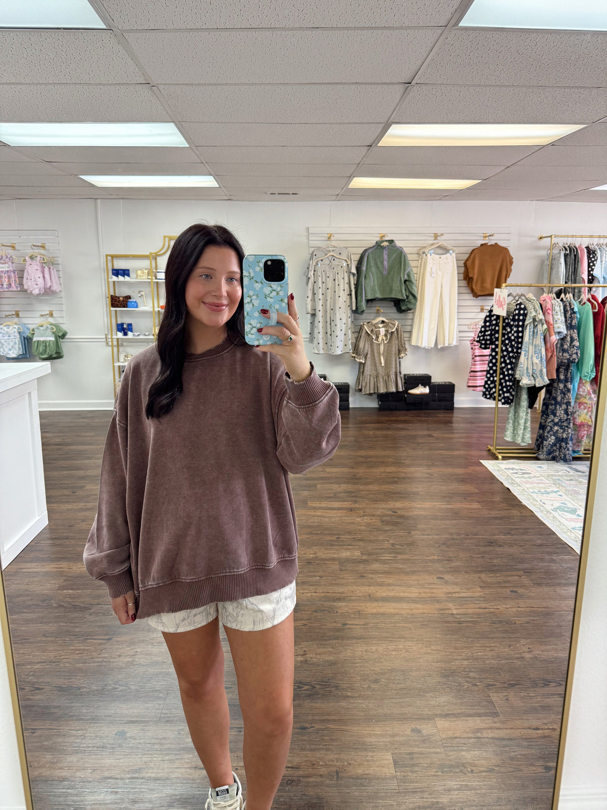 Brown Acid Washed Pullover