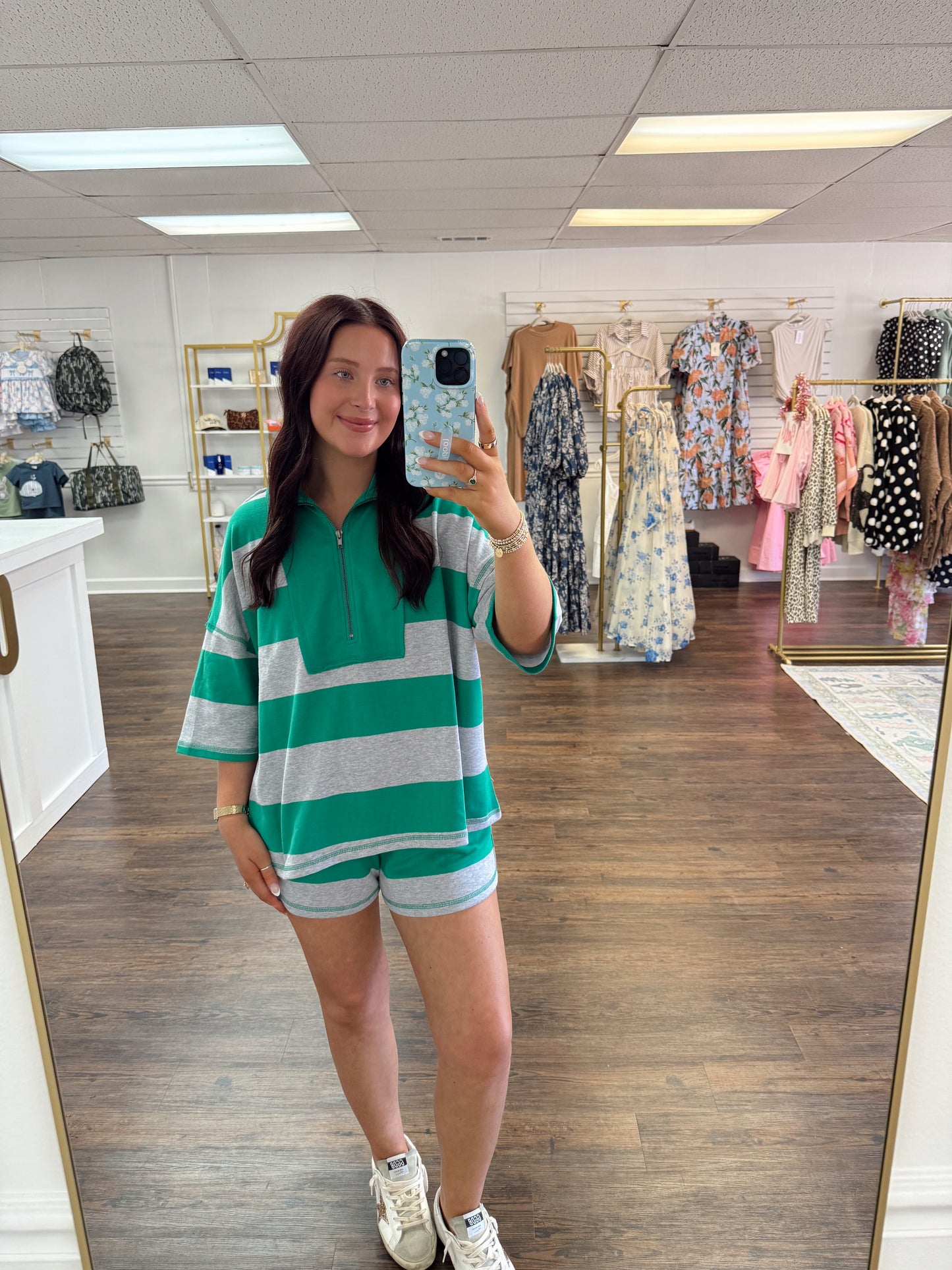 Kelly Green Half Zip Set