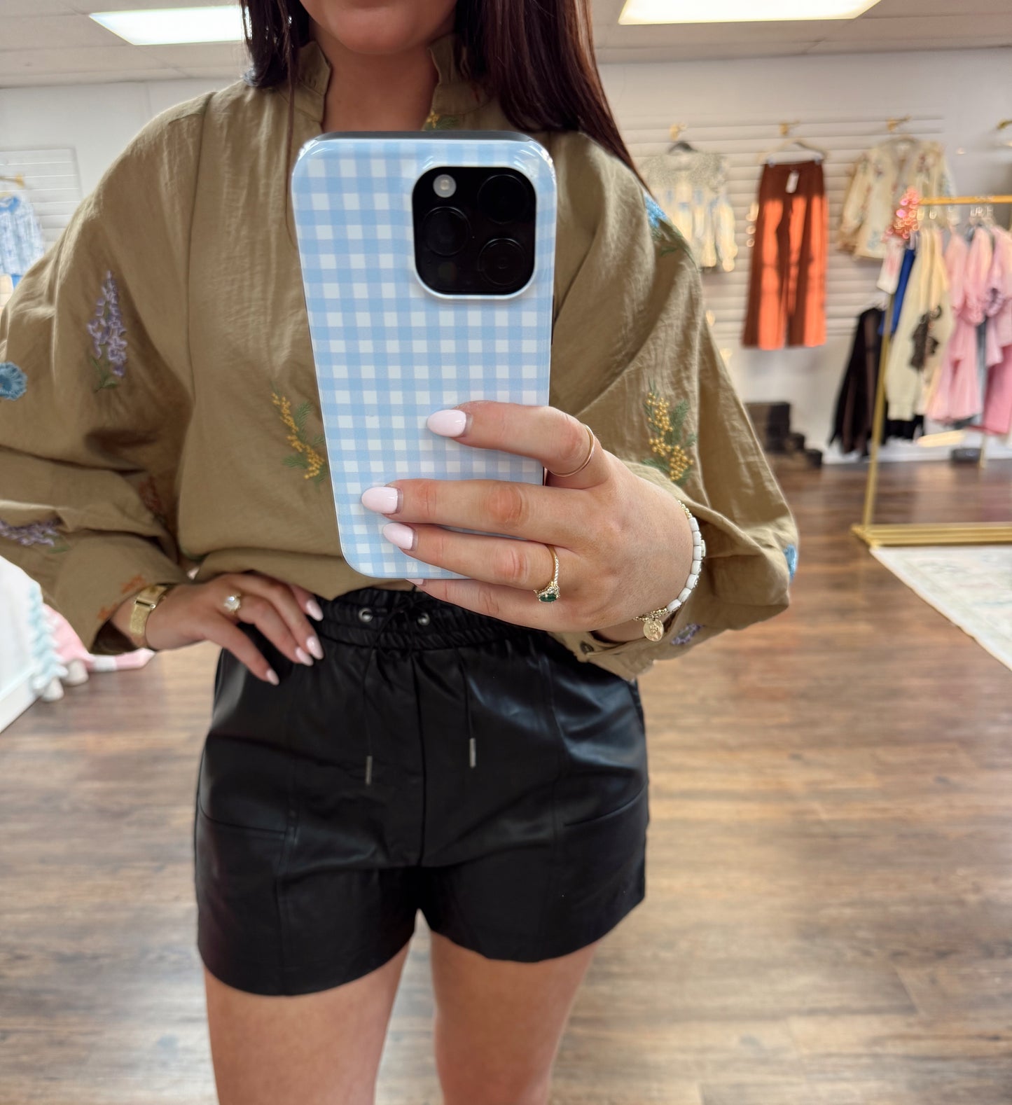 Black Leather Shorts