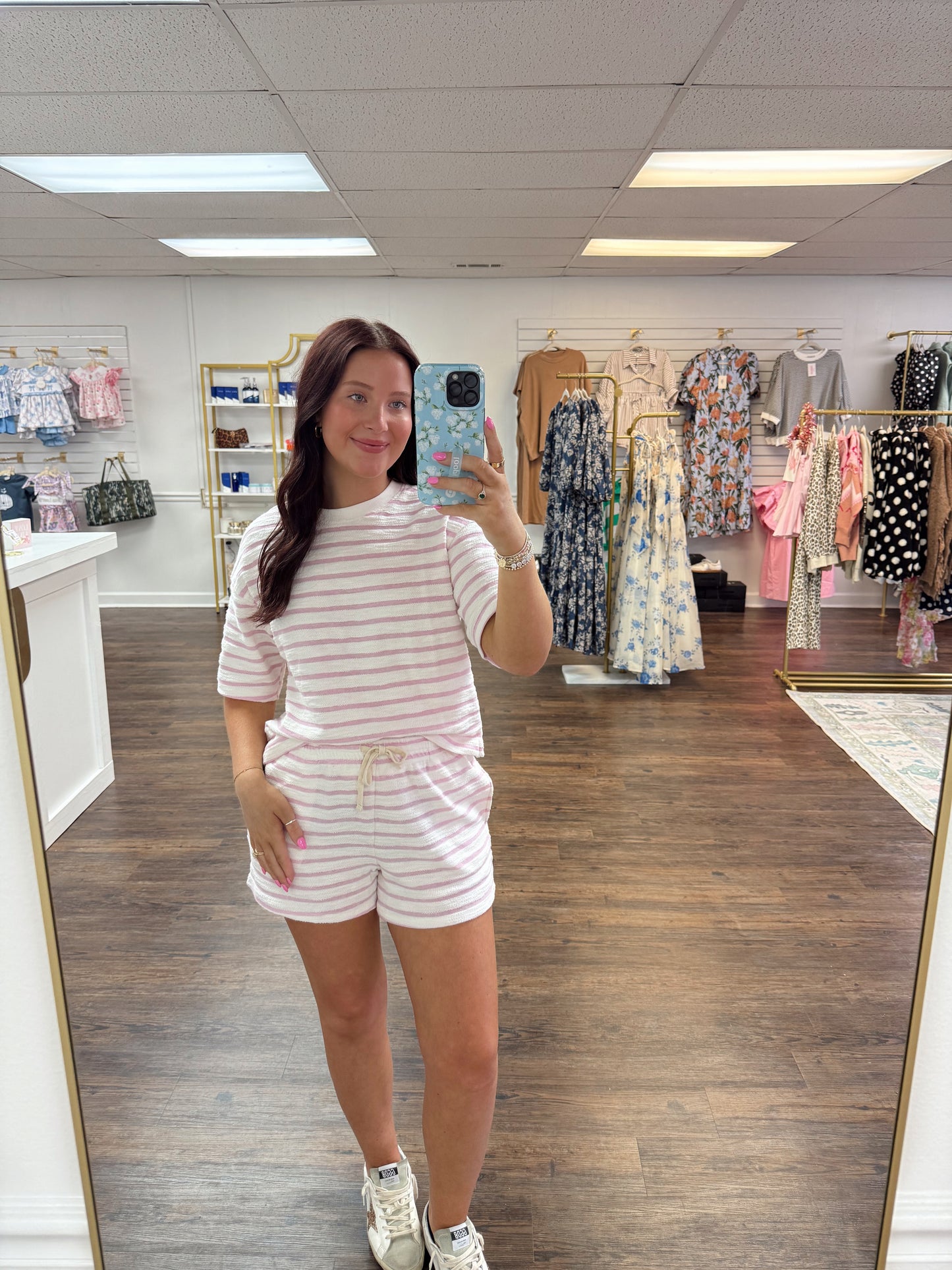 Pink Terry Striped Set