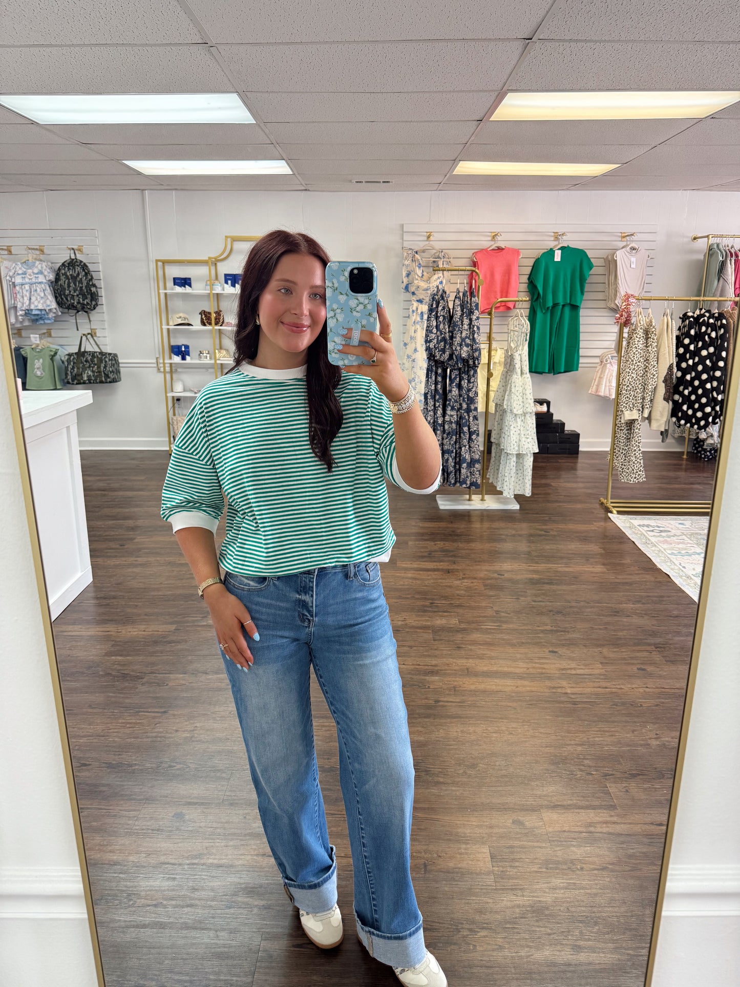 Striped Contrast Top