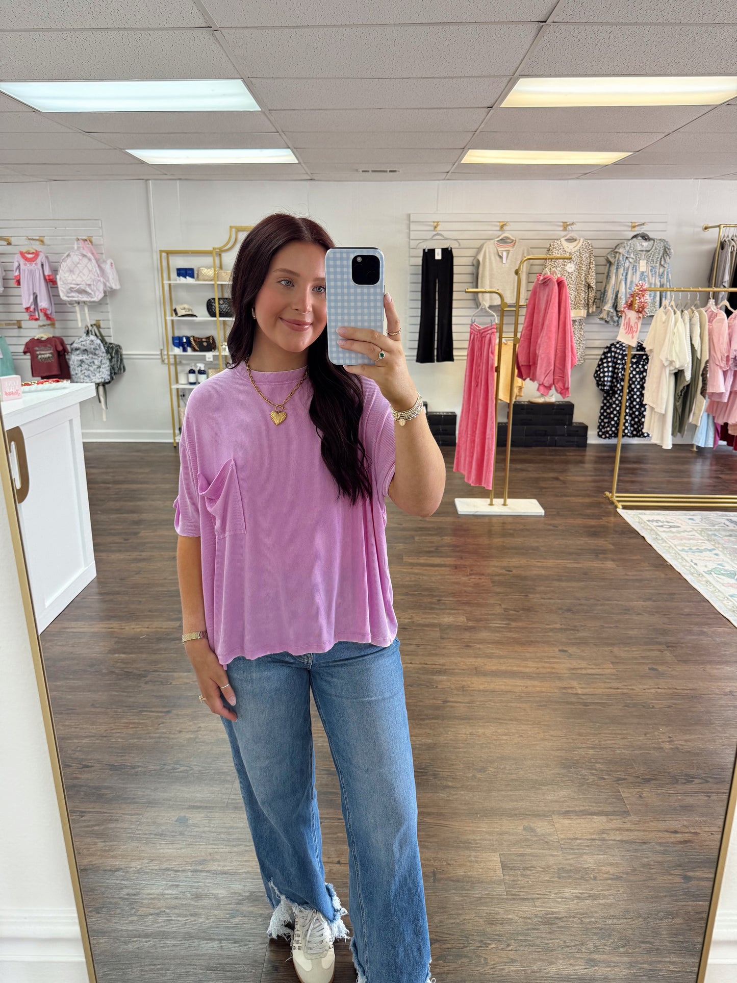 The Ribbed Tee | Mauve