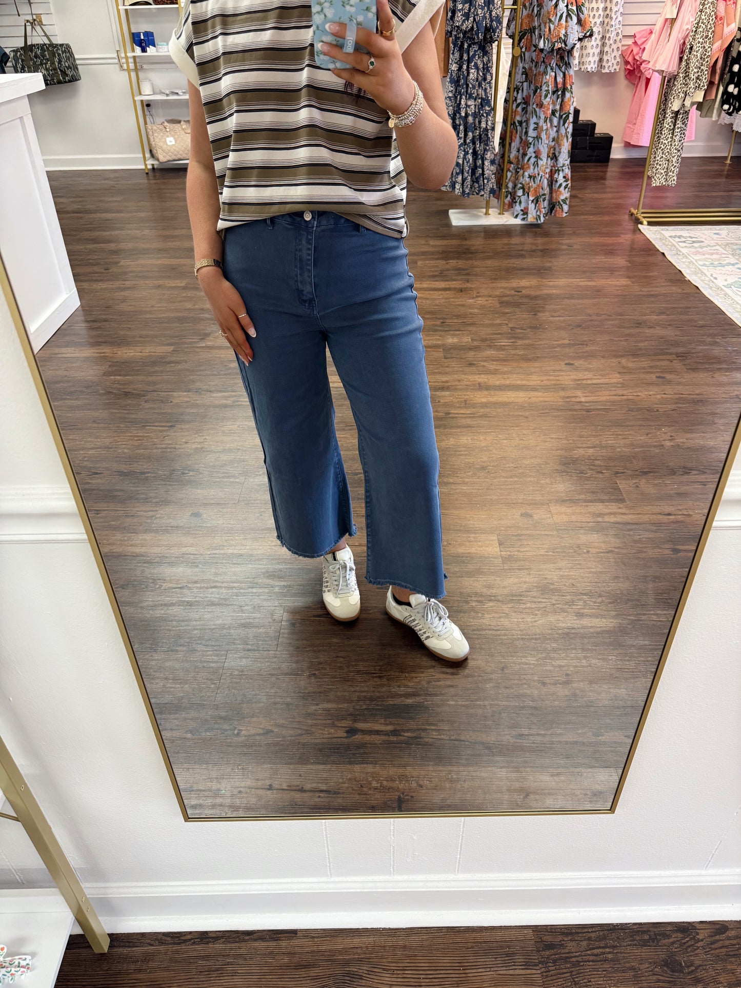 High Waist Frayed Hem Pants | Blackberry