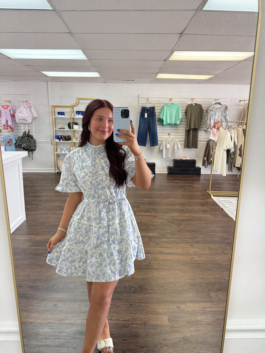 Ruffle Button Down Mini Dress