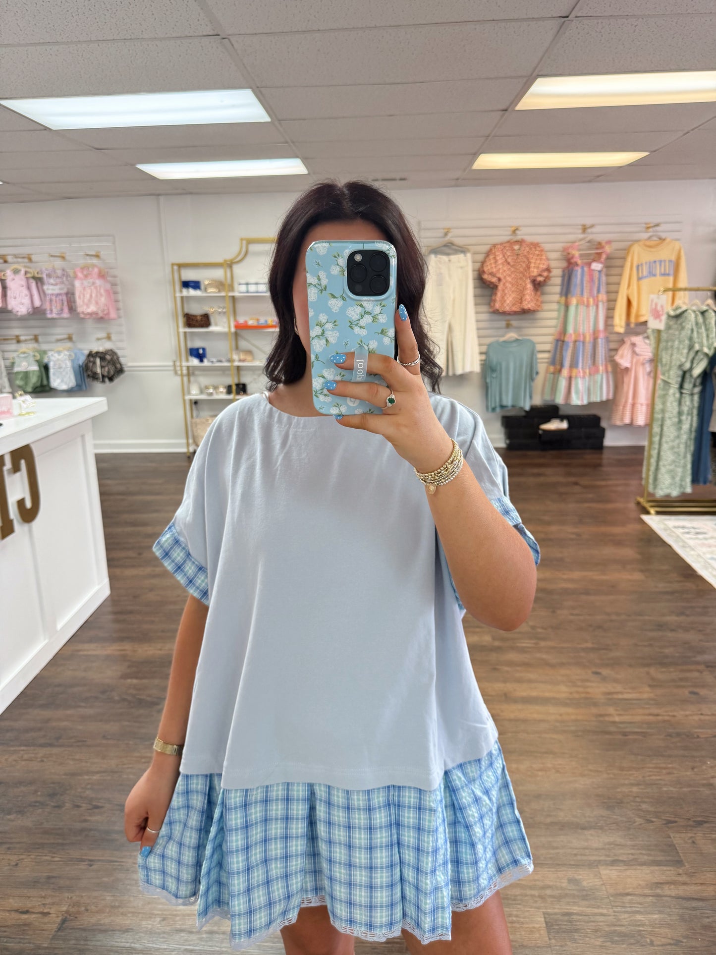 Plaid Tunic Mini Dress