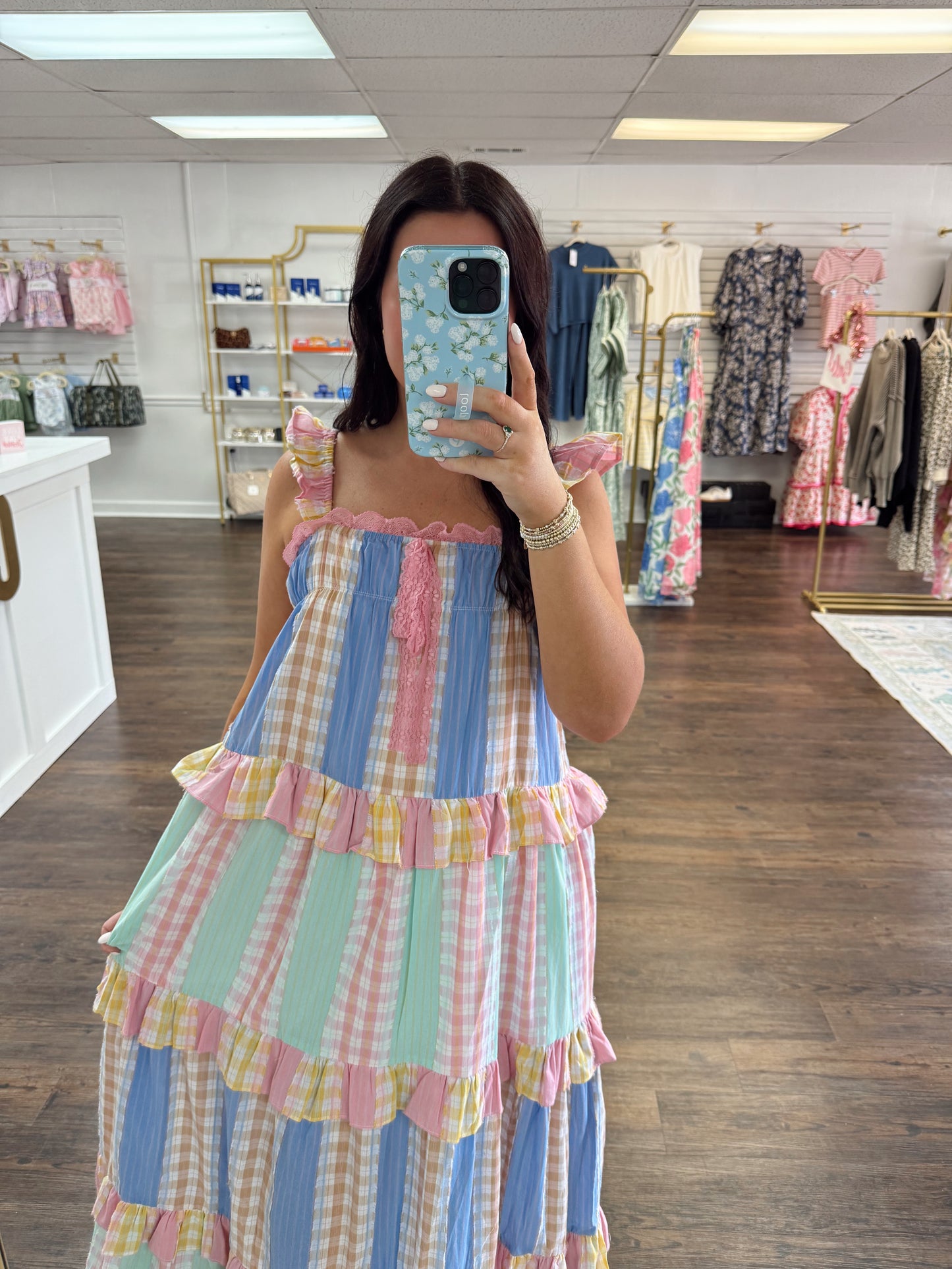 Pastel Patchwork Maxi Dress