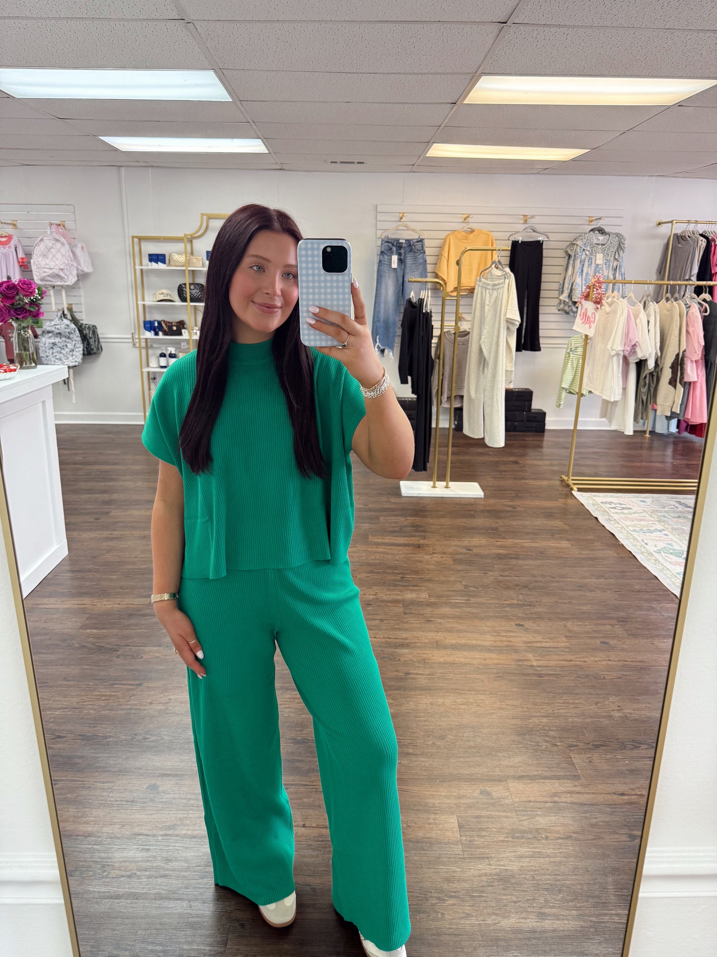 Mock Neck Sweater Set | Kelly Green | Restock