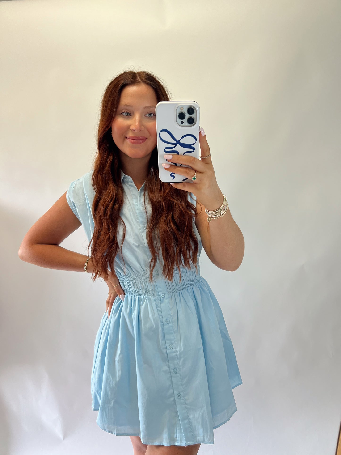 Sky Blue Collared Dress