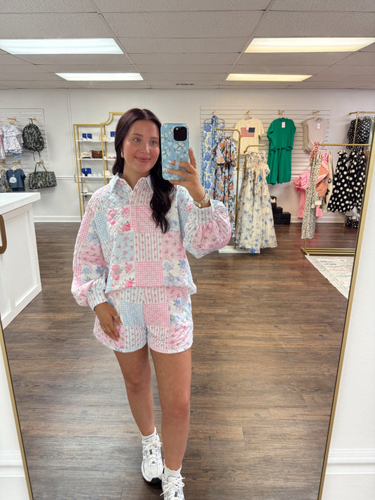 Pastel Quilted Lounge Set
