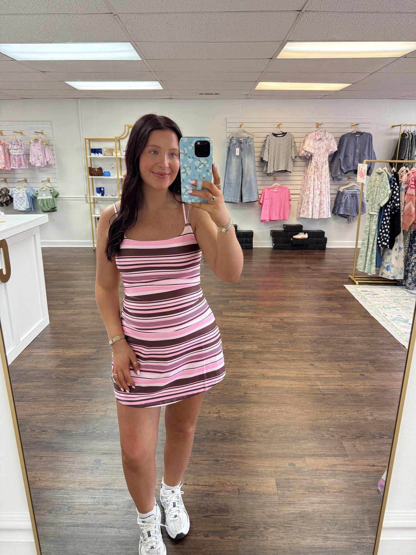 Pink Stripe Athletic Dress