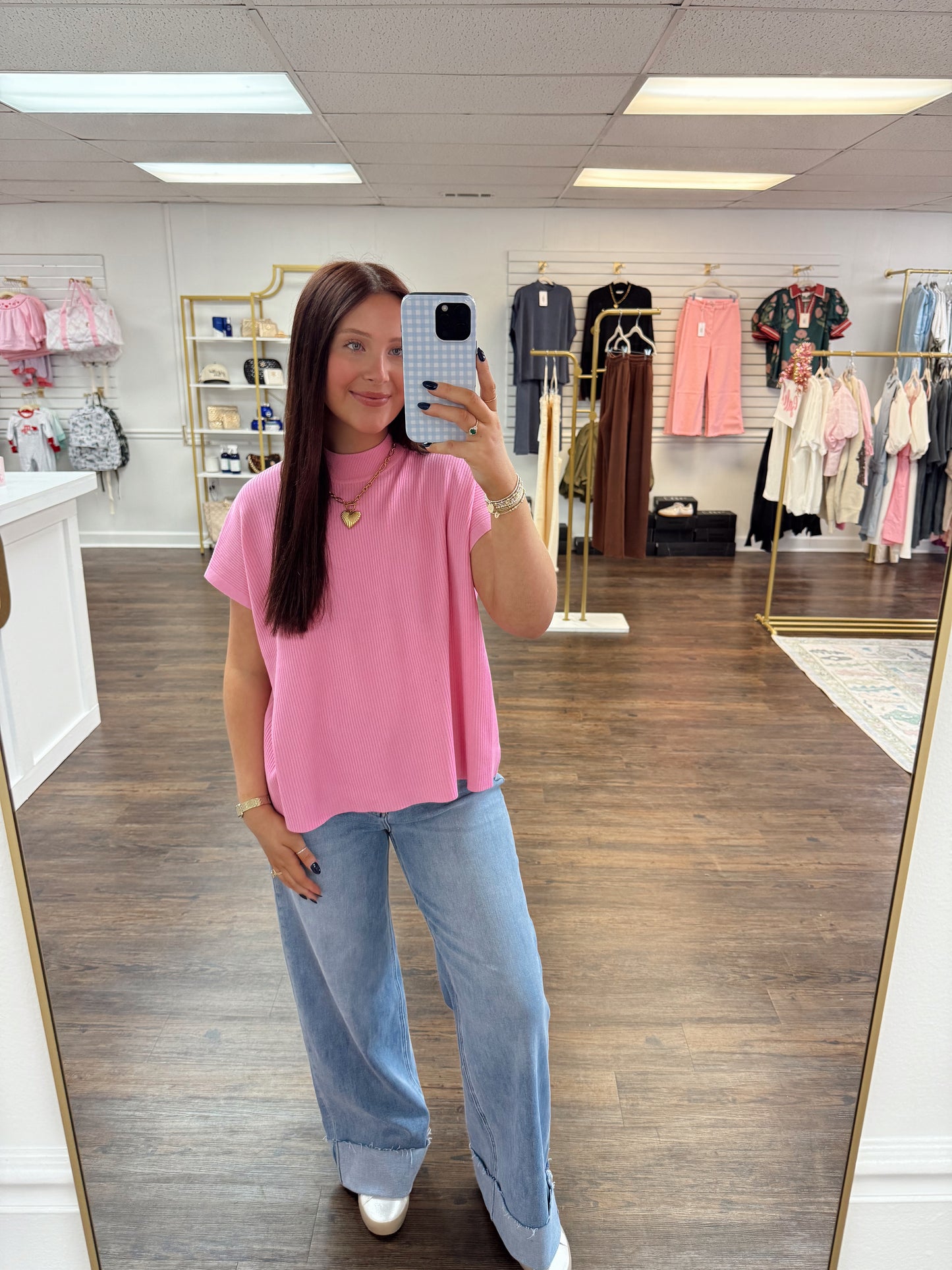 Knit Ribbed Sweater | Pink